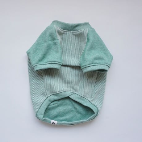 ヒッコリーデニムのラグランTシャツ//　グリーン　　　　　  *フレブル服TiTiTi