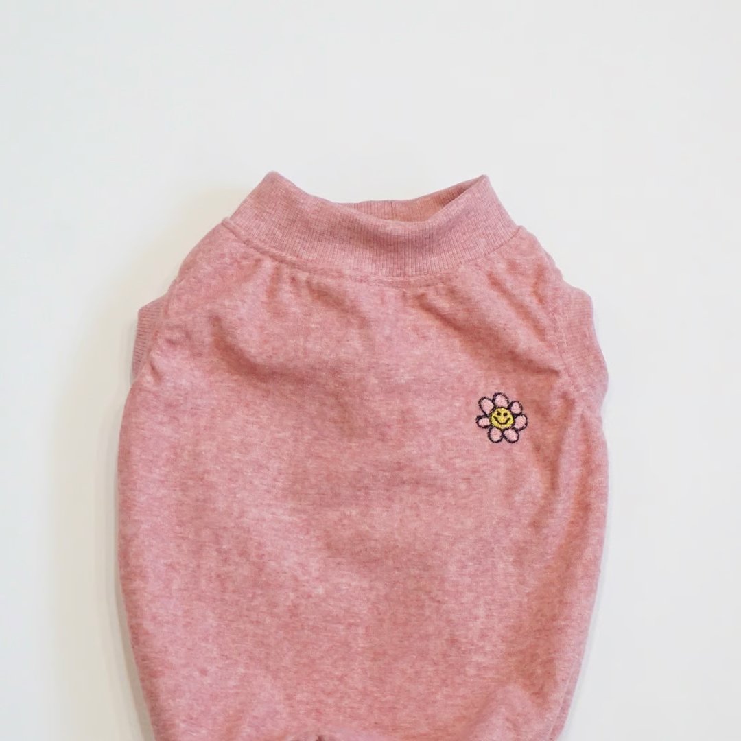 ┊smileflower┊オーガニックコットンパイルタンク//ピンク￤フレブル