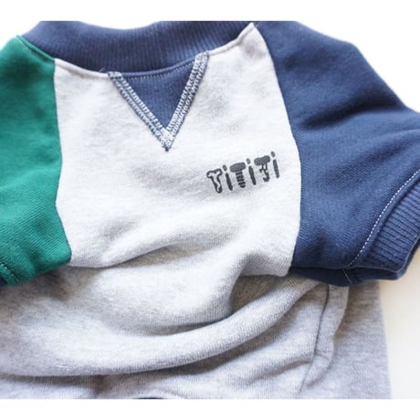 smileスウェットTシャツ // グリーンネイビー