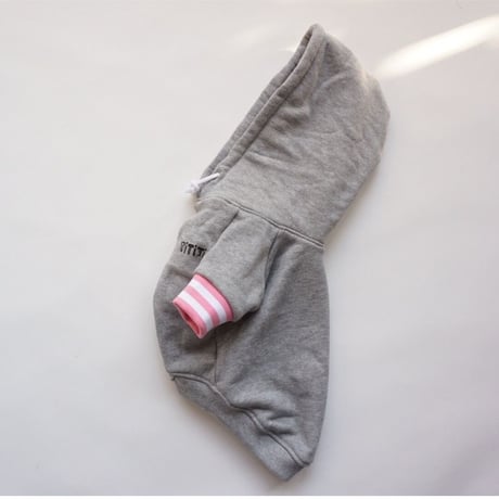 tititiのスウェットパーカー//  ピンク×ホワイト       　　　　*フレブル服TiTiTi