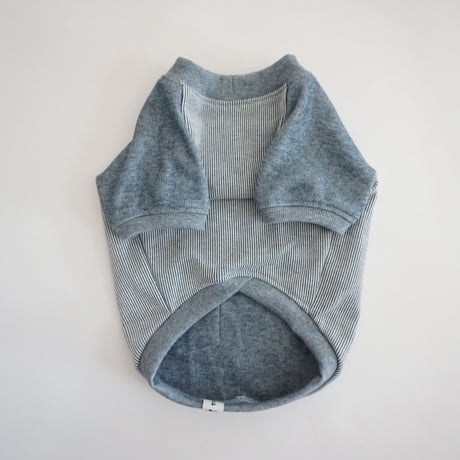 ヒッコリーデニムのラグランTシャツ//　ブルー　　　　　　 *フレブル服TiTiTi