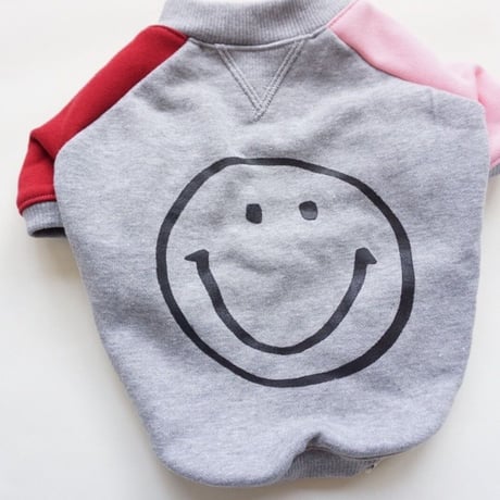 smileスウェットTシャツ // ピンクレッド