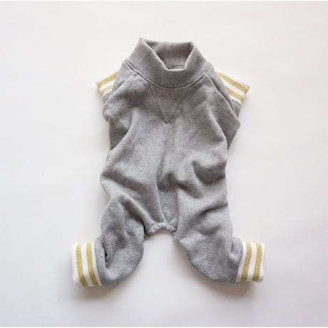 tititiのスウェットロンパース//ホワイト×ゴールド      　　　　*フレブル服TiTiTi