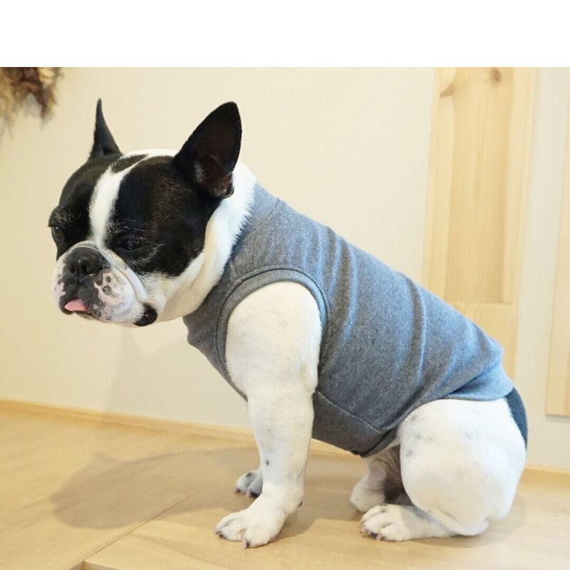 ハンドメイドフレブル服no. ┊niku┊オーガニックコットンパイルタンク//ネイビー・フレブル