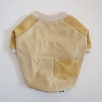 ヒッコリーデニムのラグランTシャツ//　マスタード　　　　  *フレブル服TiTiTi