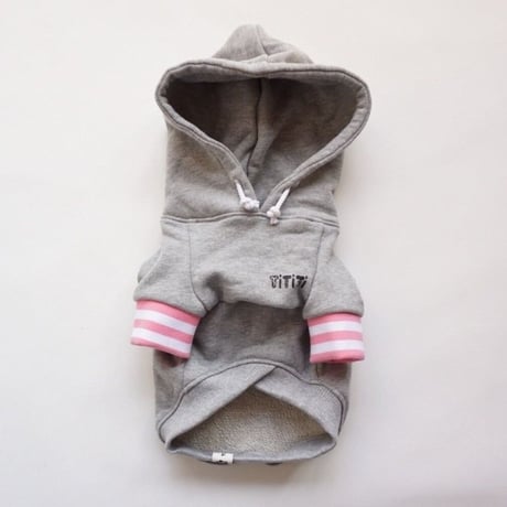 tititiのスウェットパーカー//  ピンク×ホワイト       　　　　*フレブル服TiTiTi