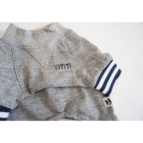tititiのスウェットusude：ロンパース//ネイビー×ホワイト　　　　　  【フレブル服TiTiTi】