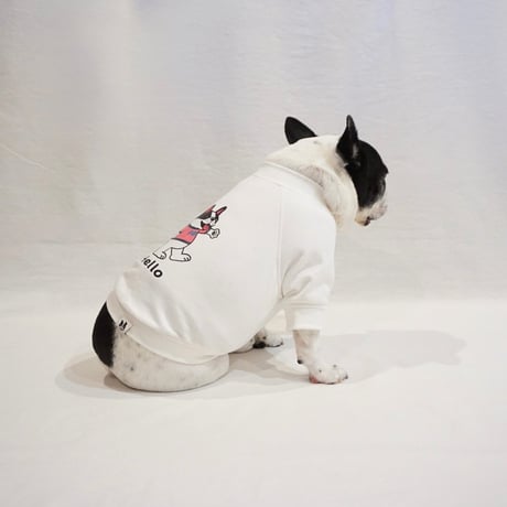 HelloスウェットTシャツ//ホワイト・・・フレブル服TiTiTi