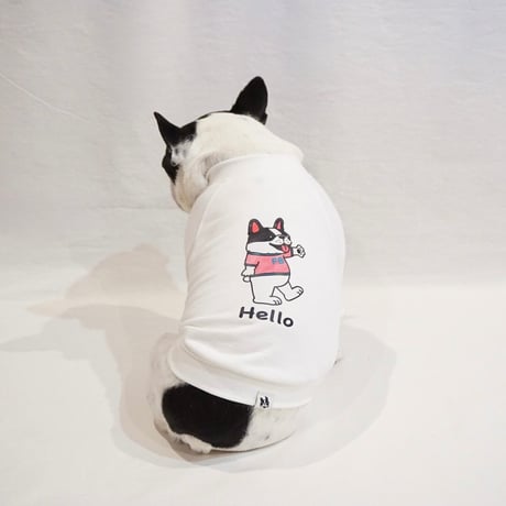 HelloスウェットTシャツ//ホワイト・・・フレブル服TiTiTi