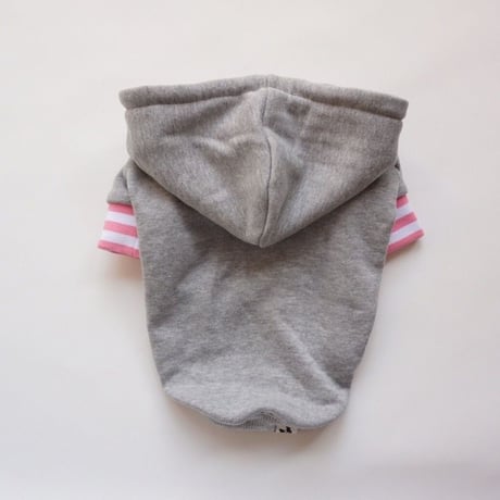 tititiのスウェットパーカー//  ピンク×ホワイト       　　　　*フレブル服TiTiTi