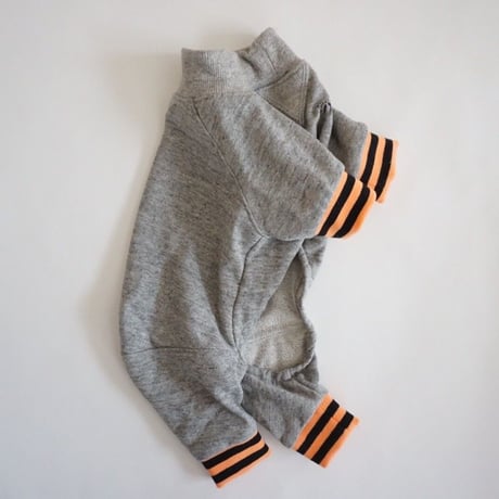 tititiのスウェットusude：ロンパース//オレンジ×ブラック　　　　　  【フレブル服TiTiTi】
