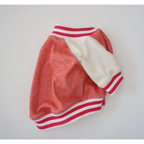 デニムスタジャン//レッド　　　　                 　　        ［フレブル服TiTiTi]