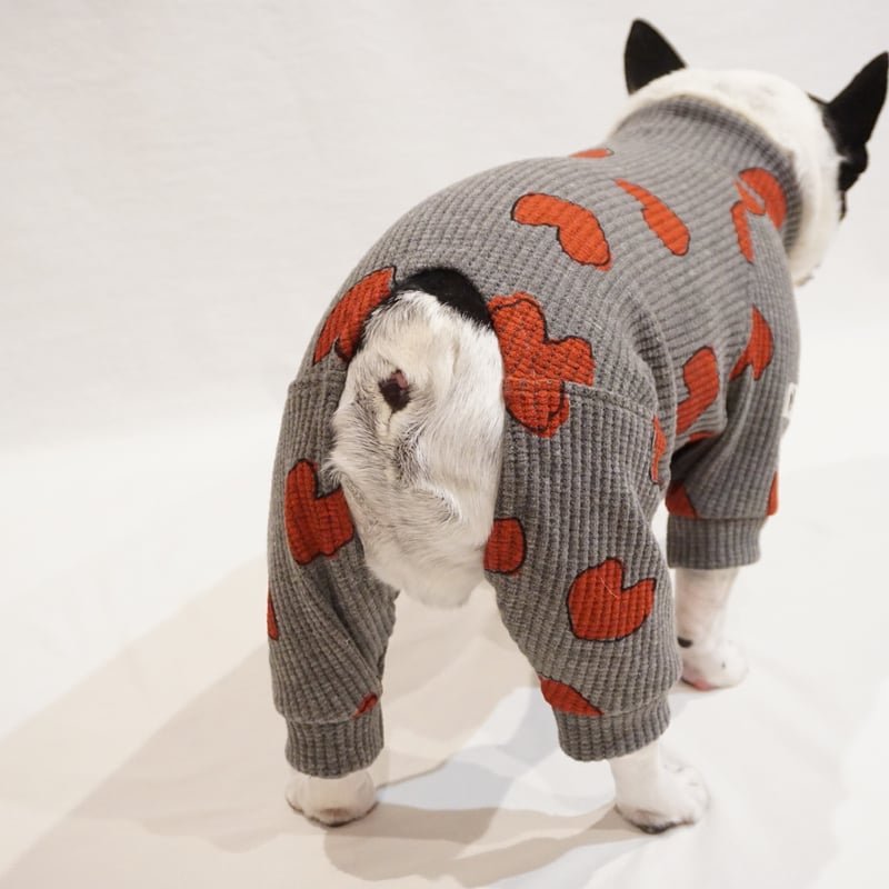 ハートのロンパース/グレー・・・フレブル服TiTiTi | フレンチ