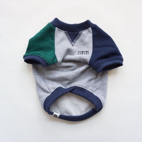 smileスウェットTシャツ // グリーンネイビー