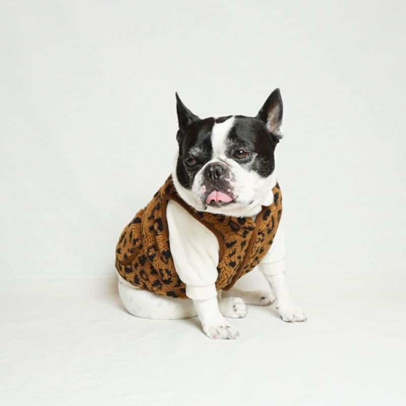 レオパードボアベスト//ブラウン・・・フレブル服TiTiTi | フレンチ