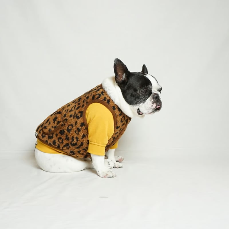 レオパードボアベスト//ブラウン・・・フレブル服TiTiTi | フレンチ