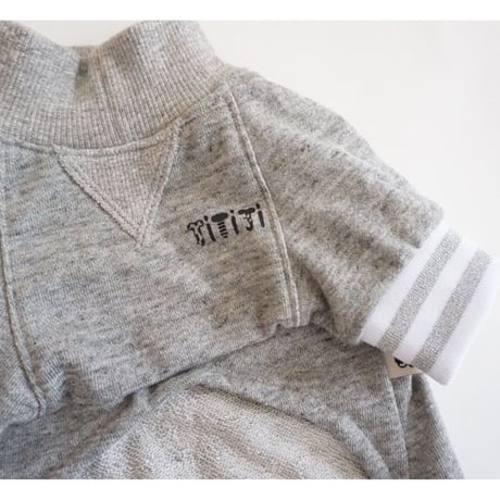 tititiのスウェットusude：ロンパース//ホワイト×シルバー　　　　　  【フレブル服TiTiTi】