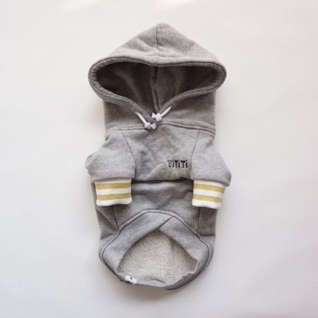 tititiのスウェットパーカー//   ホワイト×ゴールド     　　　　*フレブル服TiTiTi
