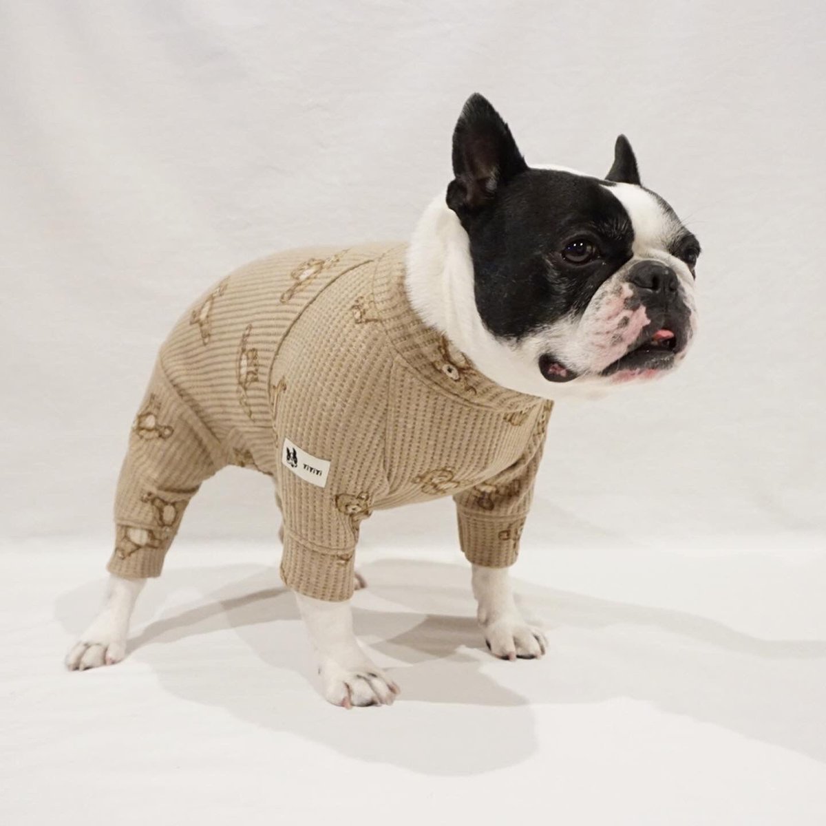 袖にクマさんのロンT フレブル服 パグ服 犬服 ハンドメイド 【公式通販】