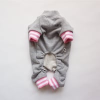 tititiのスウェットロンパース//ピンク×ホワイト     　　　　 *フレブル服TiTiTi