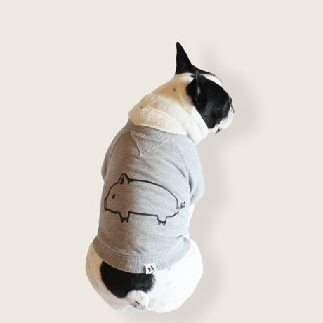 butaさんスウェットTシャツ//グレー・・フレブル服TiTiTi