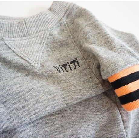 tititiのスウェットusude：ラグランTシャツ//オレンジ×ブラック　　　　　  【フレブル服TiTiTi】