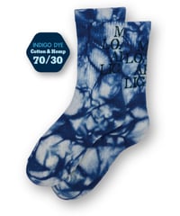 Text "M,L,A,L" : Indigo Tie Dye
