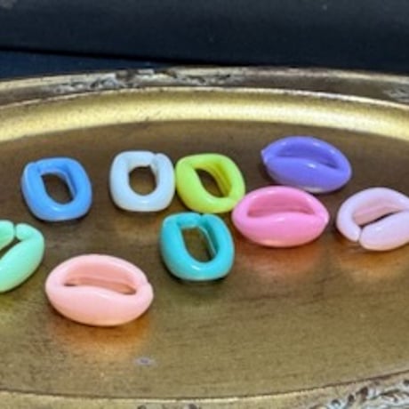 【在庫限り】パステルカラー プラスチックチェーンビーズ　1袋50個入