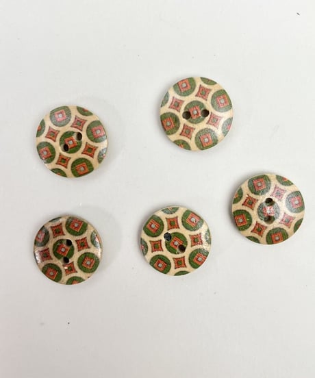 インド天然素材ボタンー木ー18mm  5個