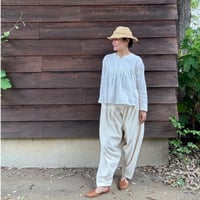 ルクツル　サルワールパンツ　ラジャスターンカディ　ナチュラルホワイト  裏地付き