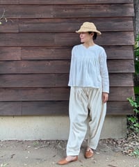 ルクツル　サルワールパンツ　ラジャスターンカディ　ナチュラルホワイト  裏地付き