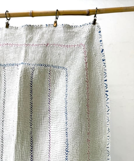 Kantha　オールドカンタ　マルチキルト　White Kantha　54