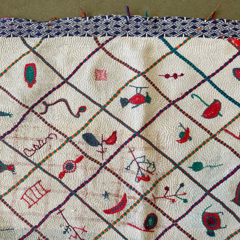 Kantha オールドカンタ マルチキルト Drawing type B | ONABAKE97