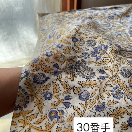 厚さが選べる　Special サンガネールハンドブロックプリントーBotanical paislyー
