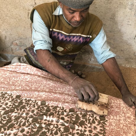 ハンドブロックプリントバンダナ B