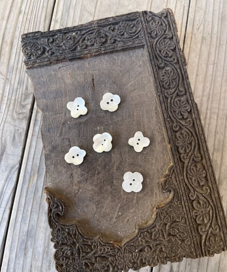 インド天然素材ボタンー貝ー1.5cm×5個
