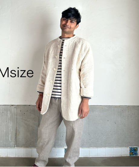 MAZA 　キルティングパンツーバグルーハンドブロックプリント 　B