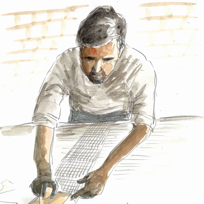 オリジナル ハンドブロックプリントのランチョンマット B | ONABAKE97