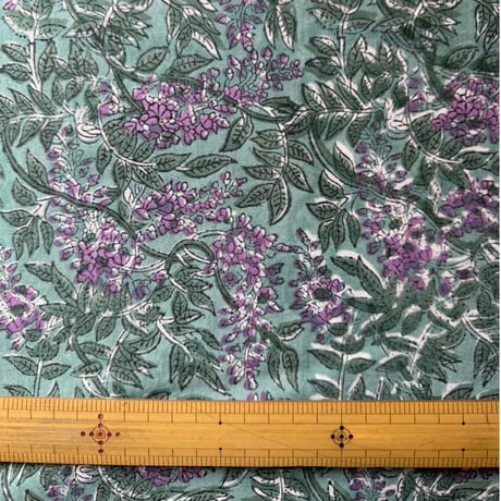 厚さが選べる Original サンガネールハンドブロックプリントーWisteriaー　５０cm単位
