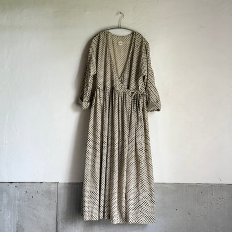 ルクツル　ローブー「Jodhpurロング丈」・バグルー伝統染めハンドブロックプリント  薄手　BLACK