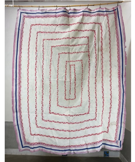 Kantha　オールドカンタ　マルチキルト　White Kantha　84