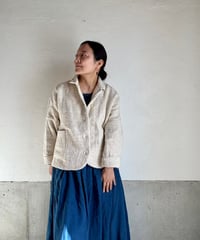 ルクツル　カディのジャケット・総裏仕立て　ナチュラルホワイト