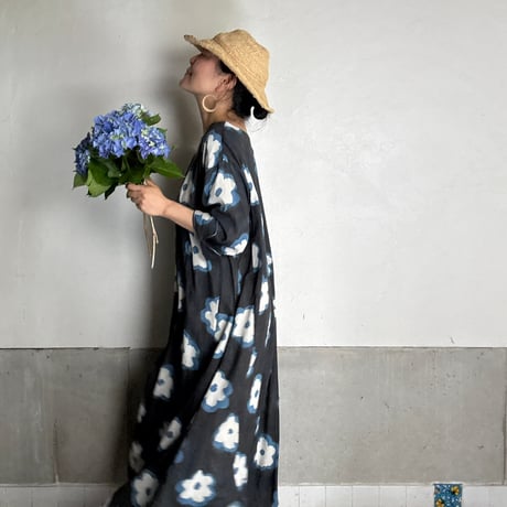 ルクツルのドレスRadhika ・Original  Block Print -Flower-