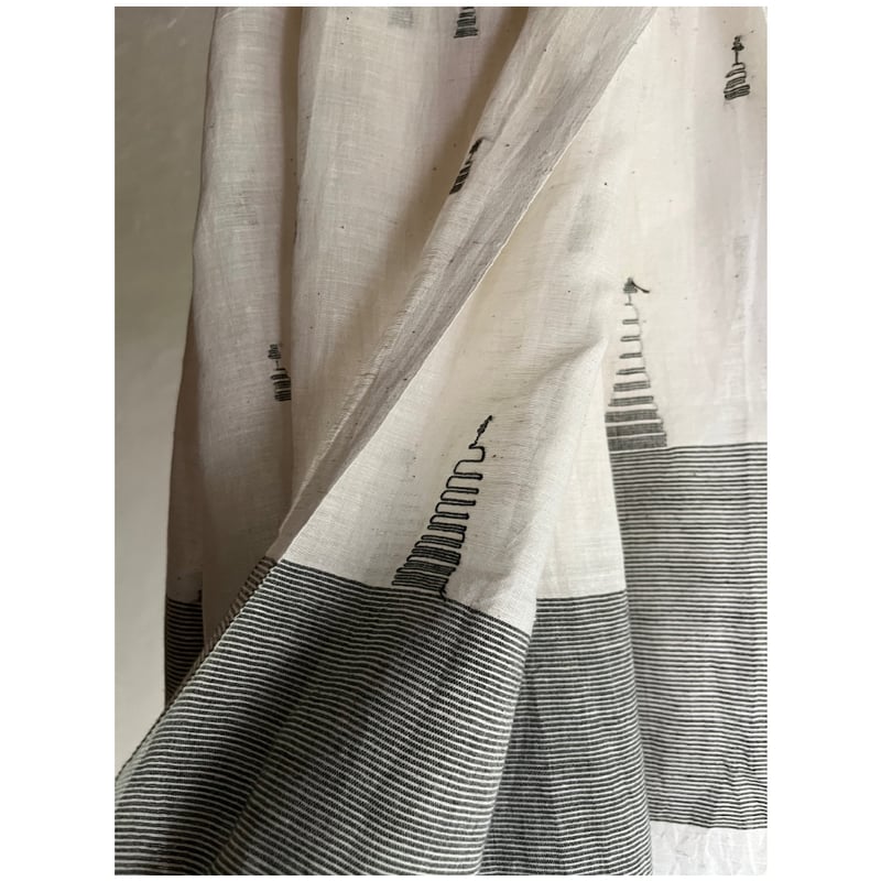 コルカタ カディ（手織り）ストールージャムダニ織 | ONABAKE97 