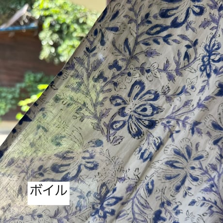厚さが選べる　Special サンガネールハンドブロックプリントーClematis Blue rainー ・