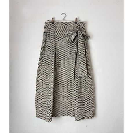 ルクツル　ラップリボンスカートーブッティハンドブロックプリント
