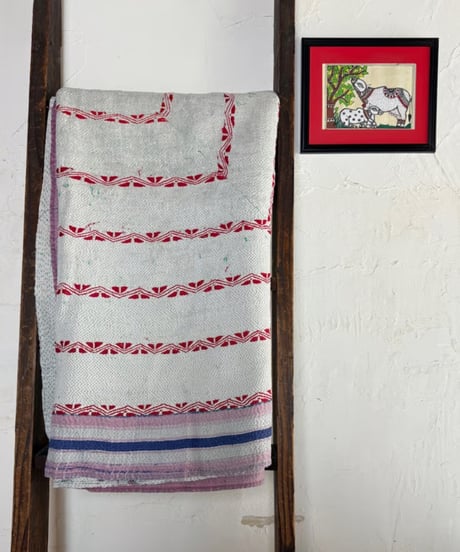 Kantha　オールドカンタ　マルチキルト　White Kantha　84