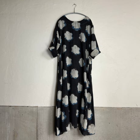 ルクツルのドレスRadhika ・Original Block Print -Cloud-