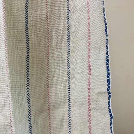 Kantha　オールドカンタ　マルチキルト　White Kantha　54