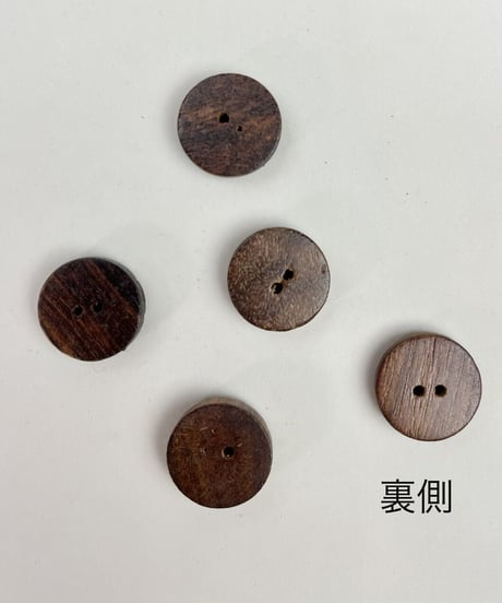 インド天然素材ボタンー木&金属ー20mm  5個